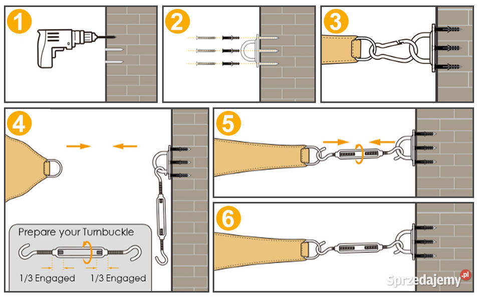 Zestaw do mocowania markizy przeciwsłonecznej Cieszyn