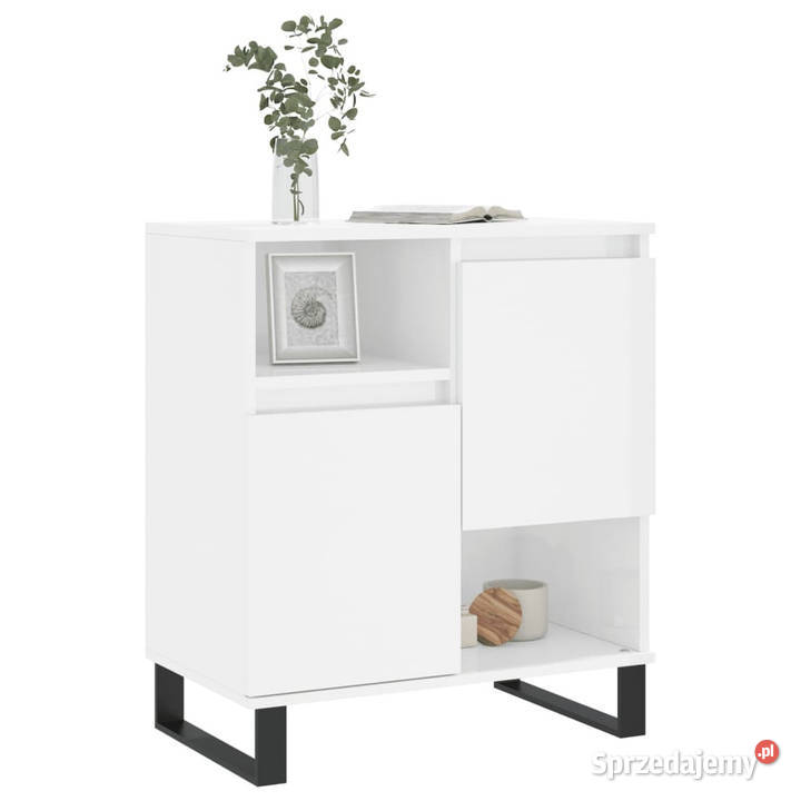 Komoda biała z połyskiem 60x35x70 materiał mazowieckie