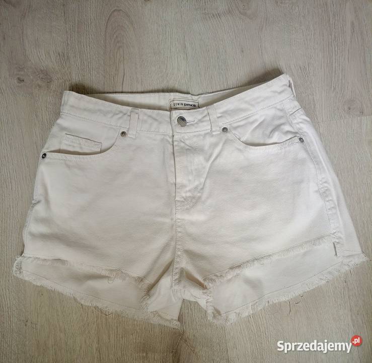 Białe szorty krótkie spodenki jeansowe Denim