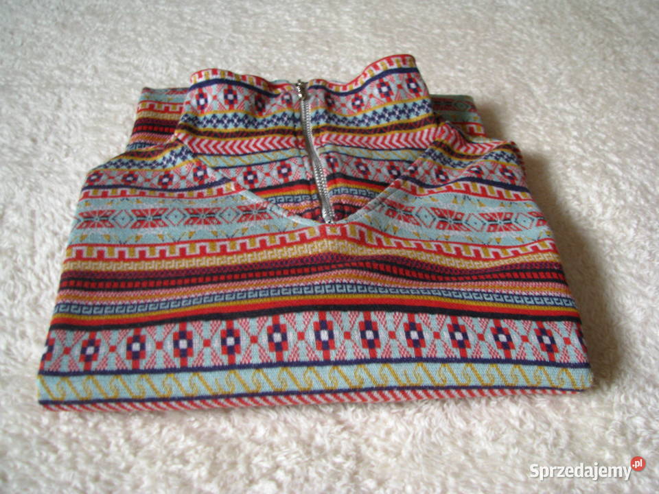 Bluza golf rozpinany pod szyją z geometrycznymi Brzegi sprzedam