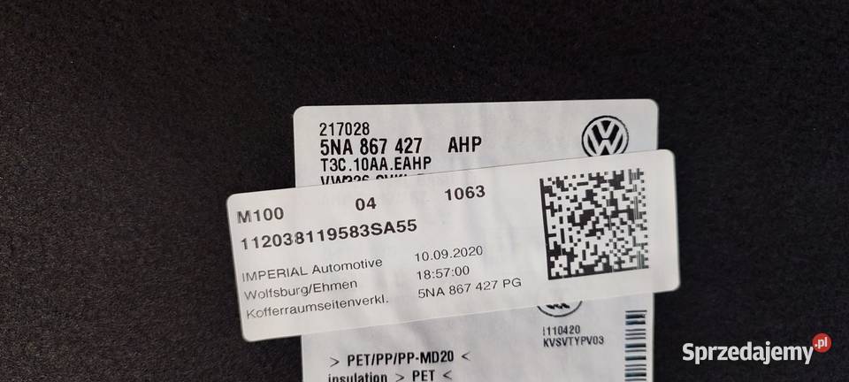 VW TIGUAN II BOCZEK BAGAŻNIKA LEWY 5NA867427 PG