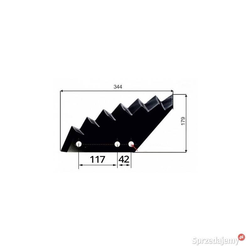 Nóż do paszowozu 344x8 mm mały Kuhn wzmocniony