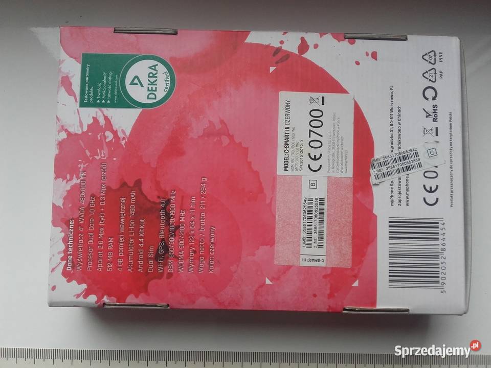 Smartfon MyPhone CSmart III czerwony w kartoniku Bydgoszcz