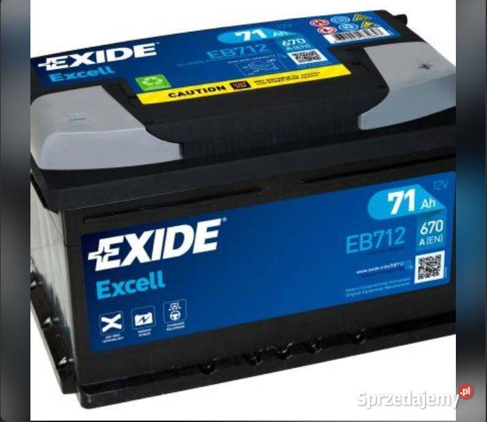 Akumulator Exide Excell 71Ah 670A PRAWY PLUS Gdańsk