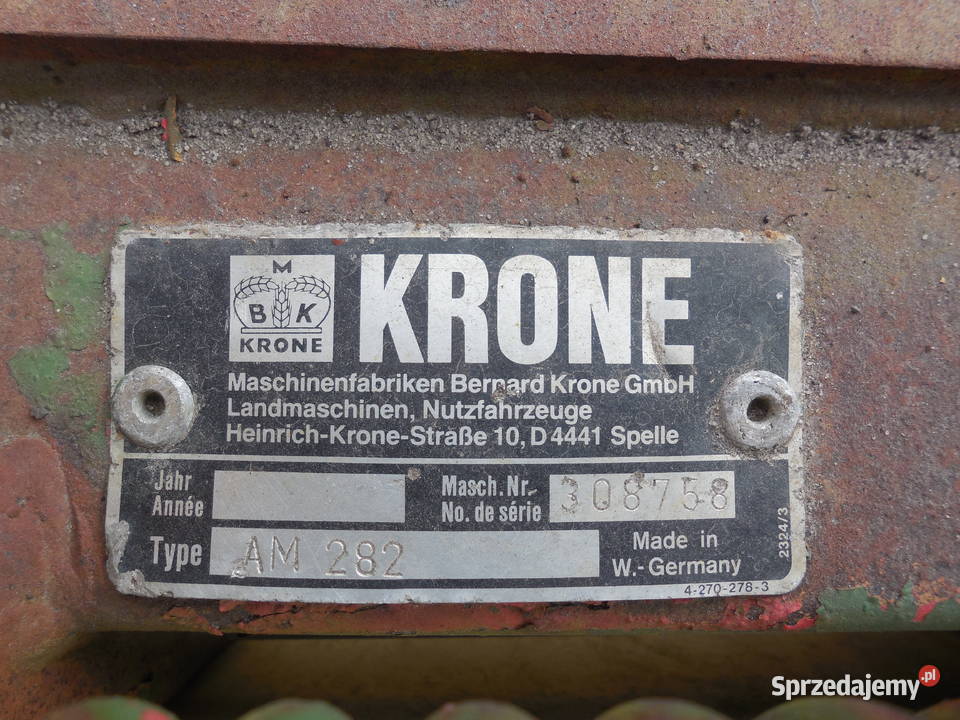 Kosiarka Dyskowa KRONE AM 282 AM 242 Kosiarka Lubliniec