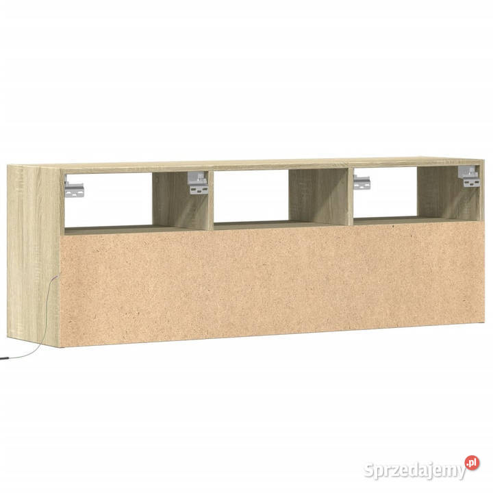 Ścienna szafka TV z LED dąb sonoma 130x31x45 Warszawa