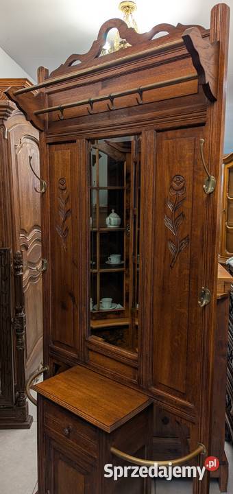 Piękna dębowa garderobawieszak secesyjnysklep Dąbrowa Górnicza sprzedam