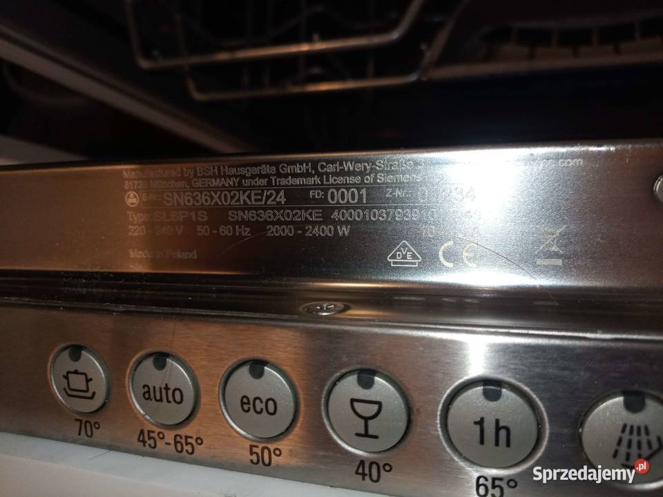 Zmywarka BoschSiemens SN636x02KE części Szczecin