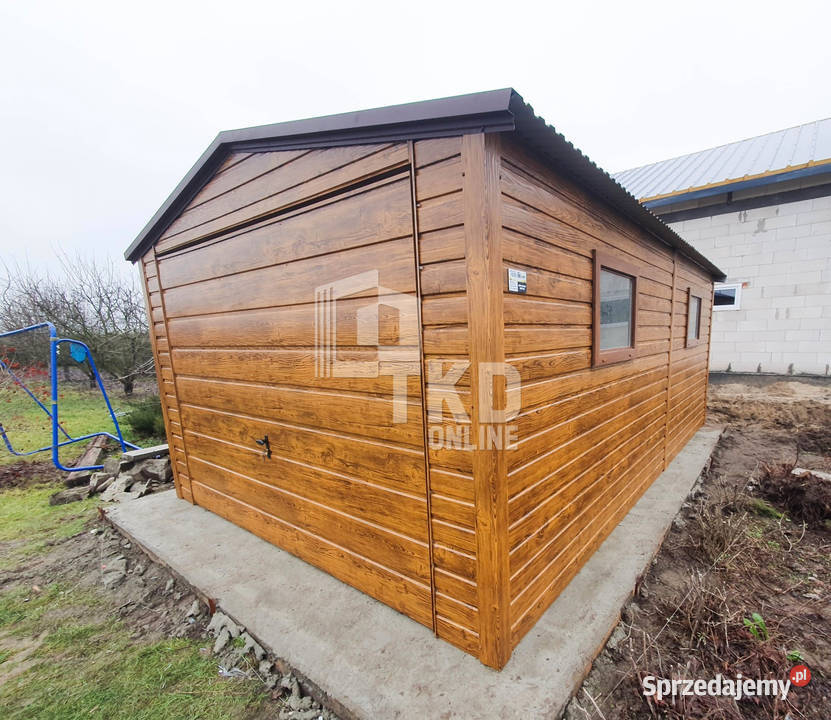 Garaż Blaszany 35x6 Brama Antracyt jasny orzech Szczecinek sprzedam