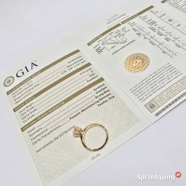 TIFFANYCo Pierścionek złoty 14K brylant 075ct Warszawa