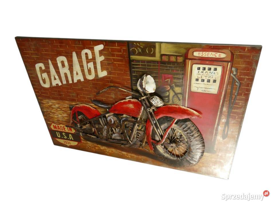 Obraz metalowy 3D Harley Garage duży 12080 Gizałki sprzedam