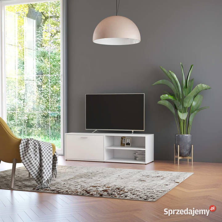 Szafka pod TV biała 120x34x37 materiał RTV Warszawa