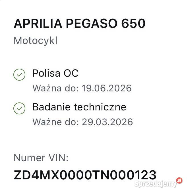 Aprilia pegaso 650 Rok produkcji 1996 Warszawa