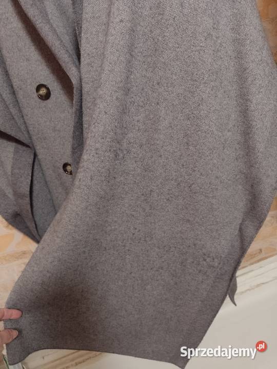 36S ZARA Płaszcz dzianinowy z futrzanym Kurtki i płaszcze Kraków sprzedam