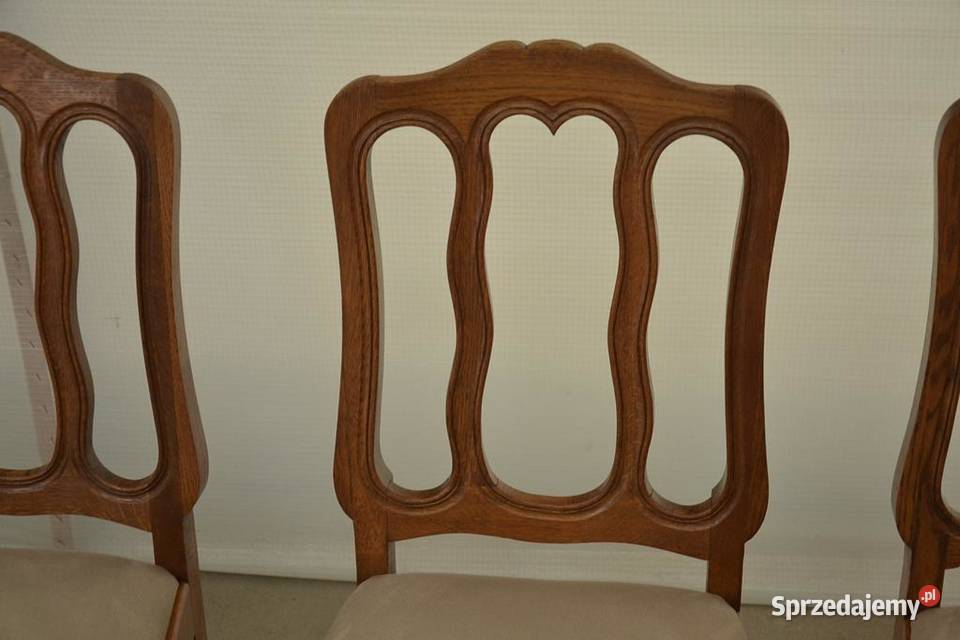 krzesła ludwikowskie komplet 6 krzeseł łódzkie Poddębice