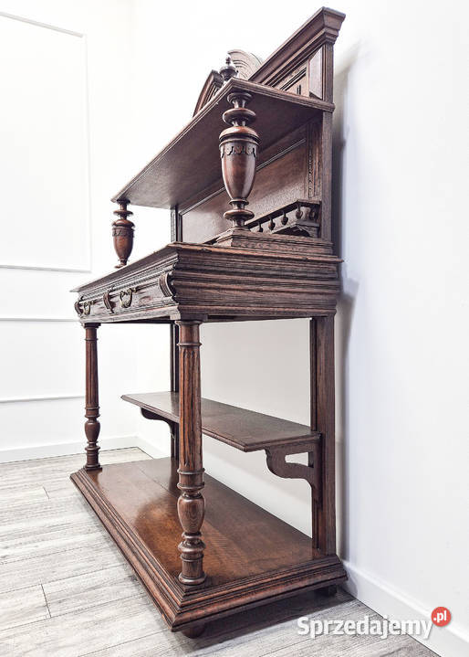 Antyk KOMPLET zdobiony KREDENS ORZECHOWY wielkopolskie Kalisz sprzedam