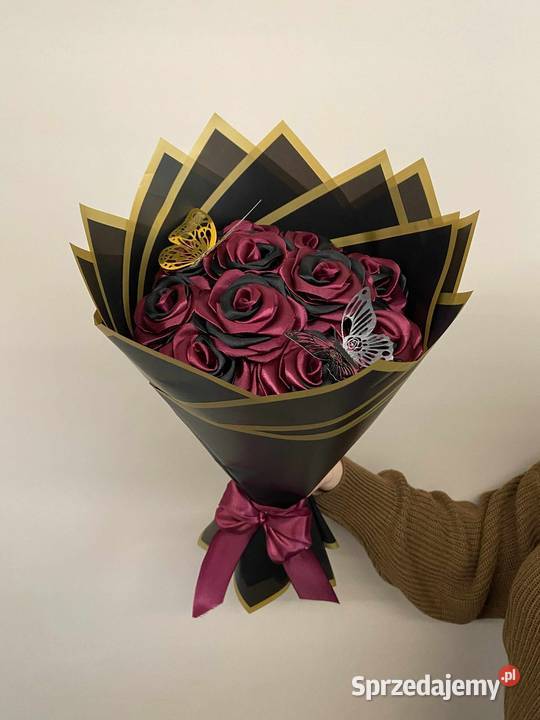 Bukiet 11 wiecznych róż w kolorach burgundu i Dąbrowa Górnicza