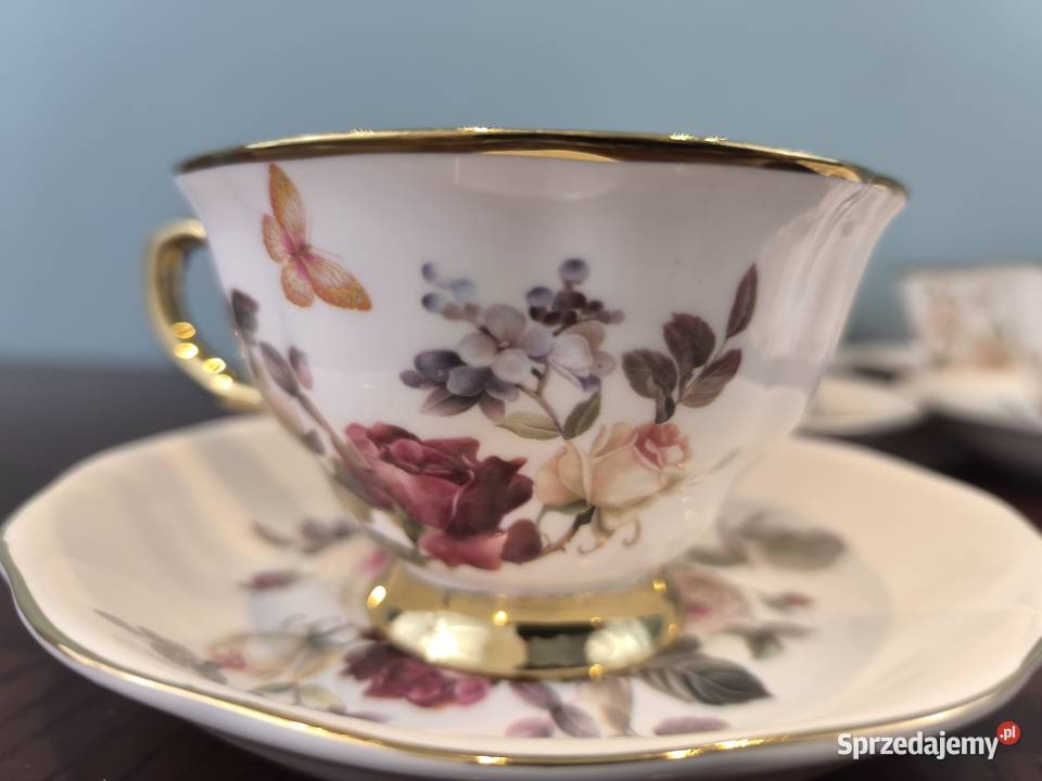 Piękny zestaw porcelany kawowo herbaciany 6 Łódź