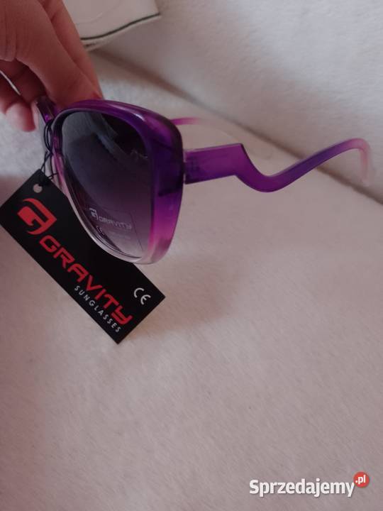 Fioletowo bezbarwne okulary przeciwsłoneczne Filtr UV-400 kat. 3  małopolskie Kraków