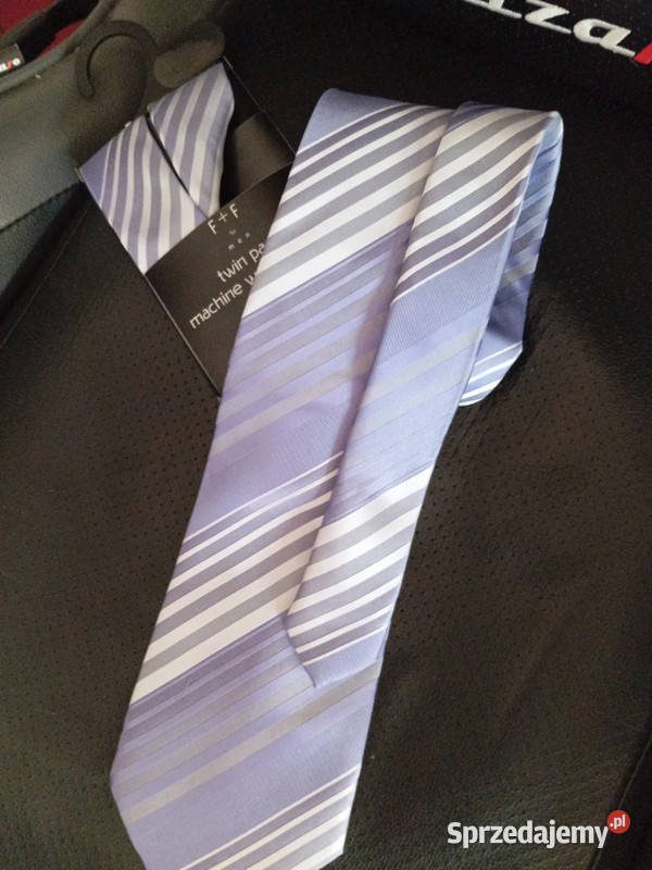 Krawat Męski Liliowo Biały Śliski Florence Nowy Bydgoszcz sprzedam