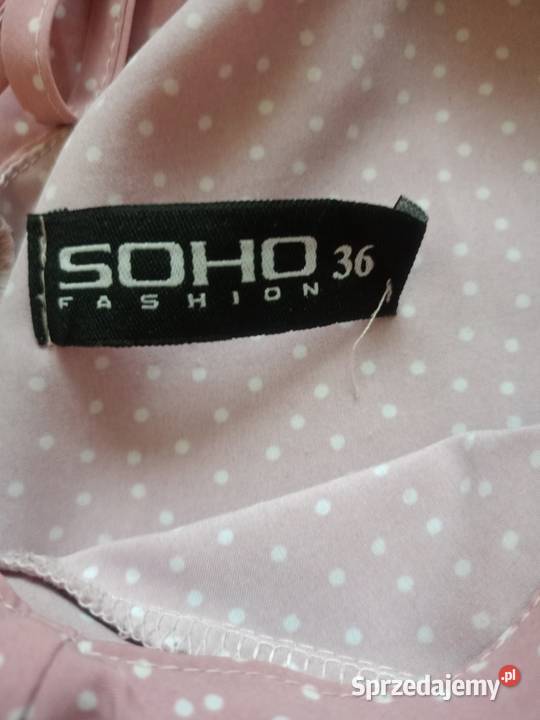 Elegancka bluzka z żabotem z długim rękawem Groszki Bluzki i koszule małopolskie Bochnia