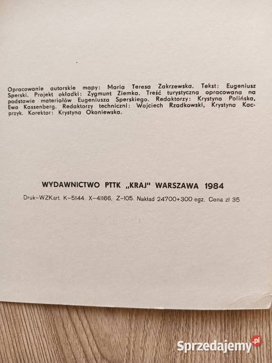 Szlak wodny Krutynia Mapa Turystyczna Plan PRL Kraków sprzedam