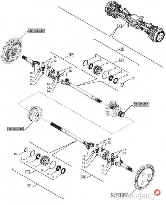 Holland T6070 Wałek 14t 84189264