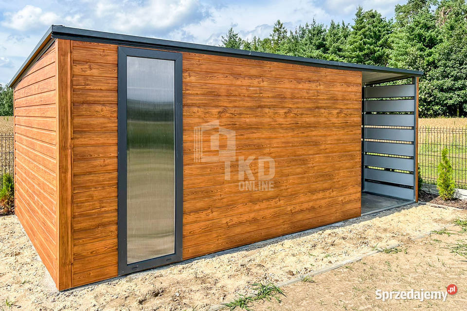Schowek domek ogrodowy 4x3m wiata 2m drzwi okno lubuskie