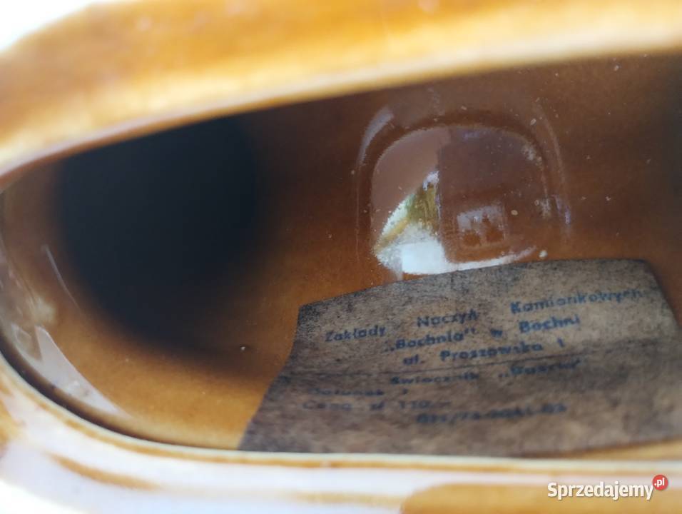 PRL świecznik Bochnia etykieta Baszta Dom i Ogród Łódź