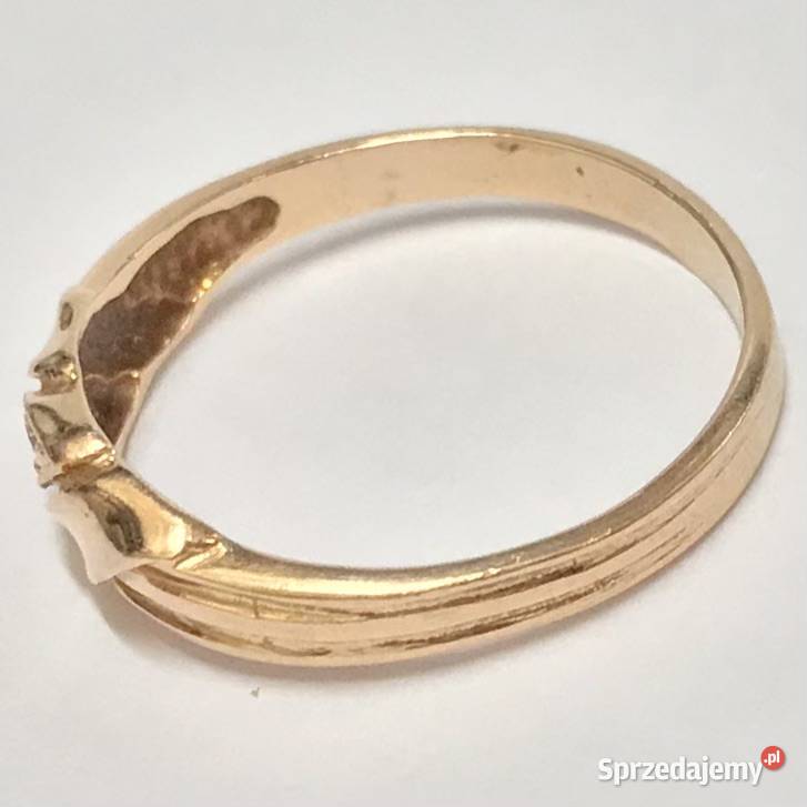 Złoty pierścionek 14K 585 z ametystami i mazowieckie Warszawa