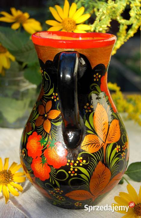 Chochłoma ręcznie malowany rosyjski dzbanek wielokolorowy Lublin