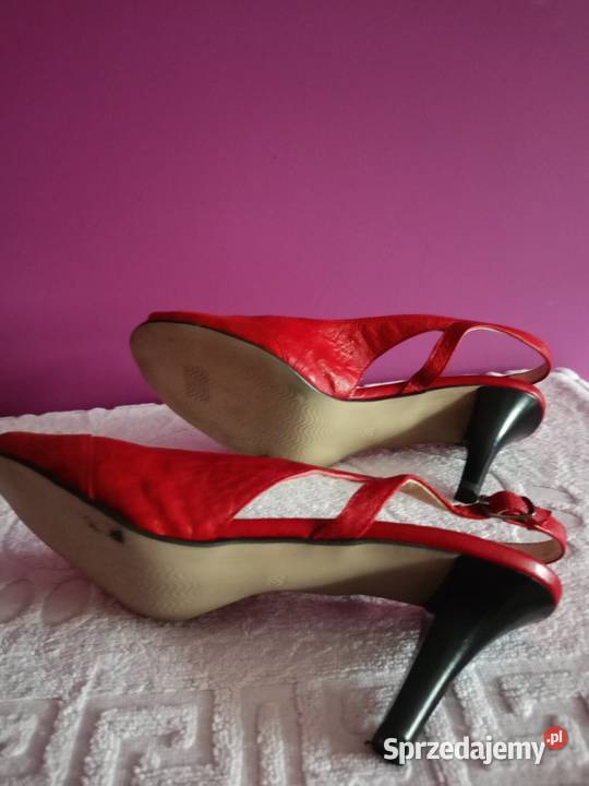 Czerwone piękne buty damskie Skóra Rozmiar 38 łódzkie Łódź