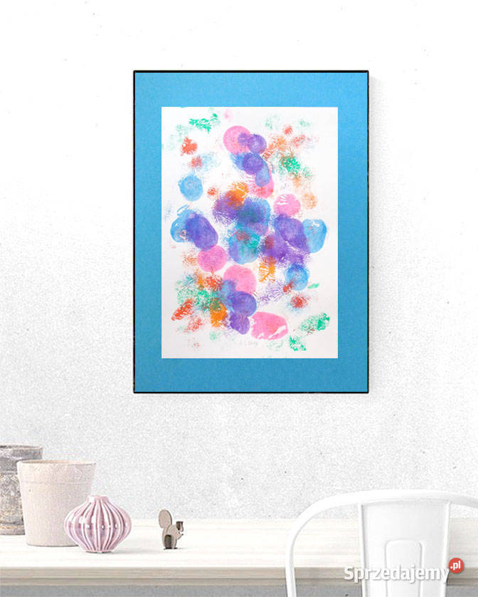 niebieska abstrakcja na ścianę abstrakcyjny Kraków