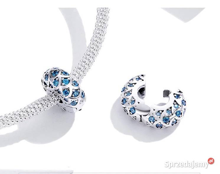 Pandora Charm koralik klips błekitny niebieski srebrne Warszawa