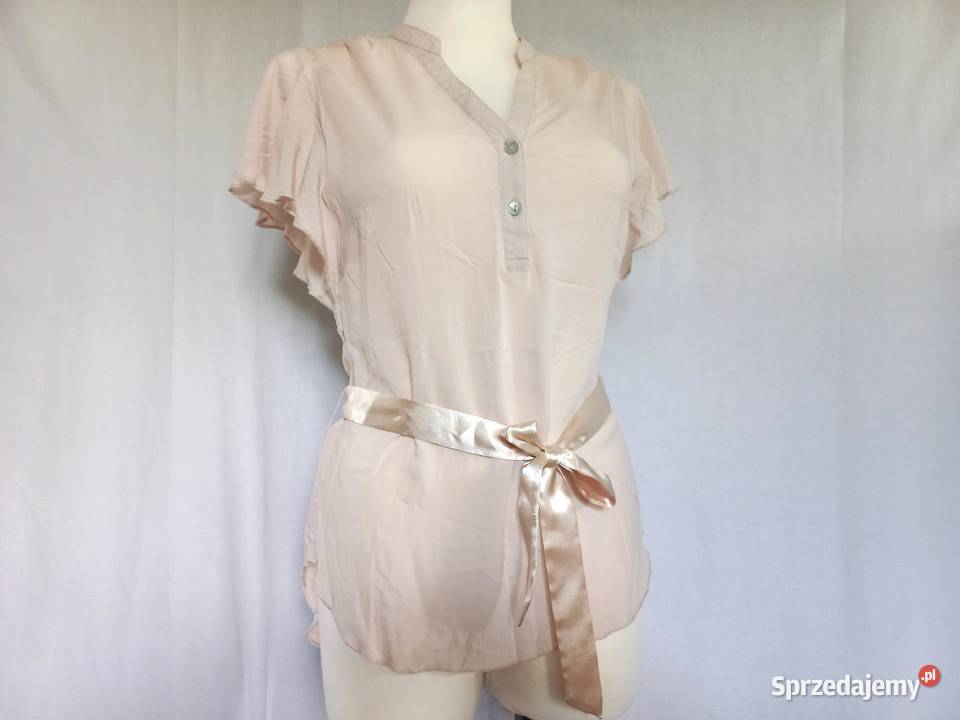 Bluzka beżowa Letnia PASEK r 38 wiskoza NOWA Białystok