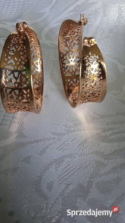 POZŁACANE OKAZAŁE KOLCZYKI AŻUROWE pozłacane Piła
