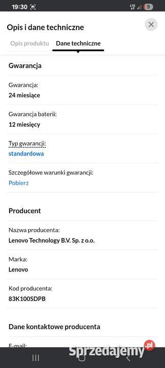 Sprzedam laptop lenovo Wołomin