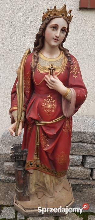 Rzeźba figura Św Barbara XIX wiek warmińsko-mazurskie Orneta