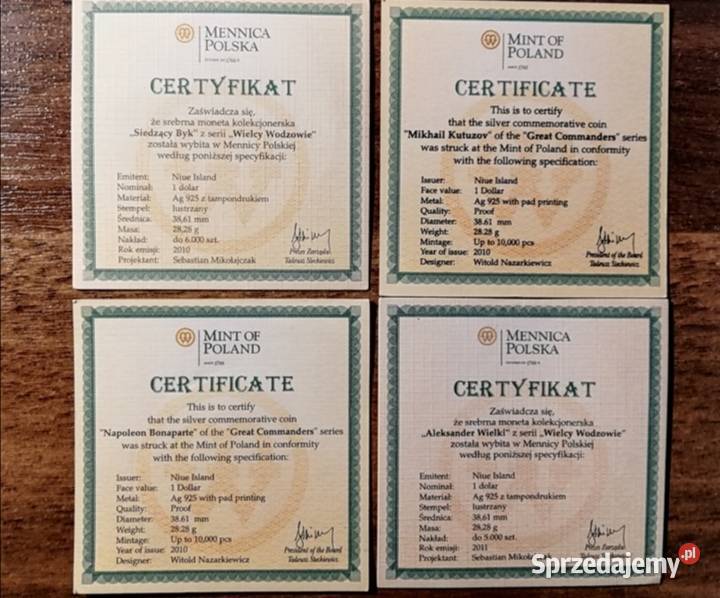 Aleksander Napoleon Siedzący Byk Kutuzow WIELCY Numizmatyka Opole