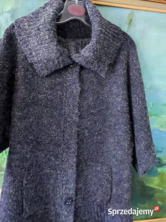 ciepły golf sweter peleryna zimowy płaszcz pareo szary/srebrny Moda i Styl Kielce