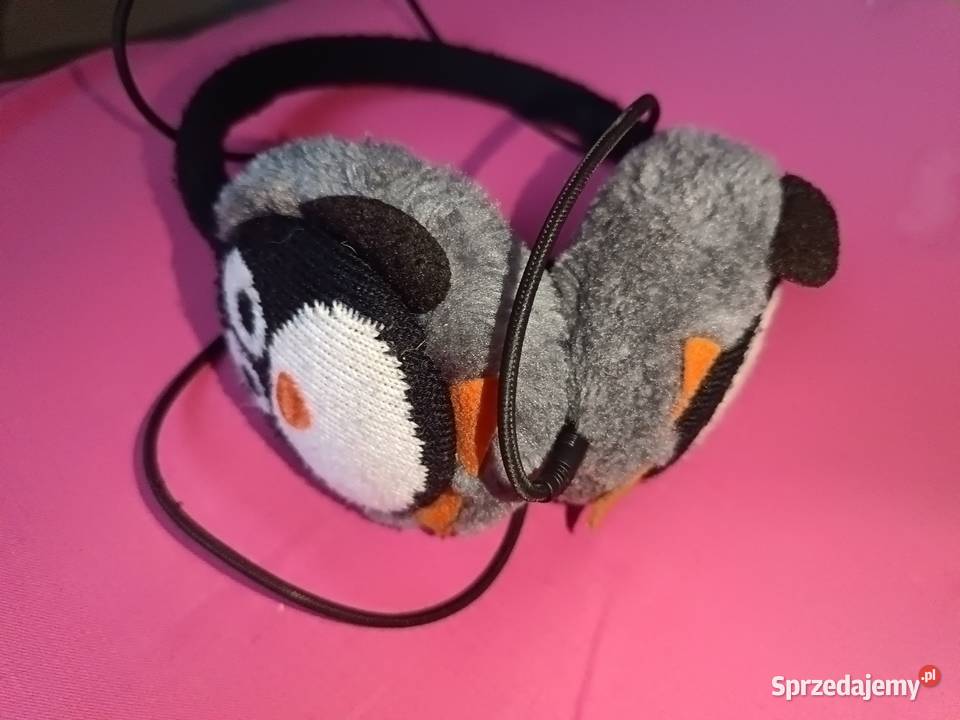 Słuchawki z pingwinkiem ocieplanewiatrowe Jatne sprzedam