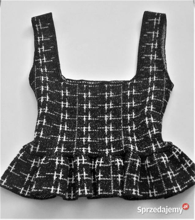 Bluzka z baskinką Zara absolutne must have czarny mazowieckie Warszawa