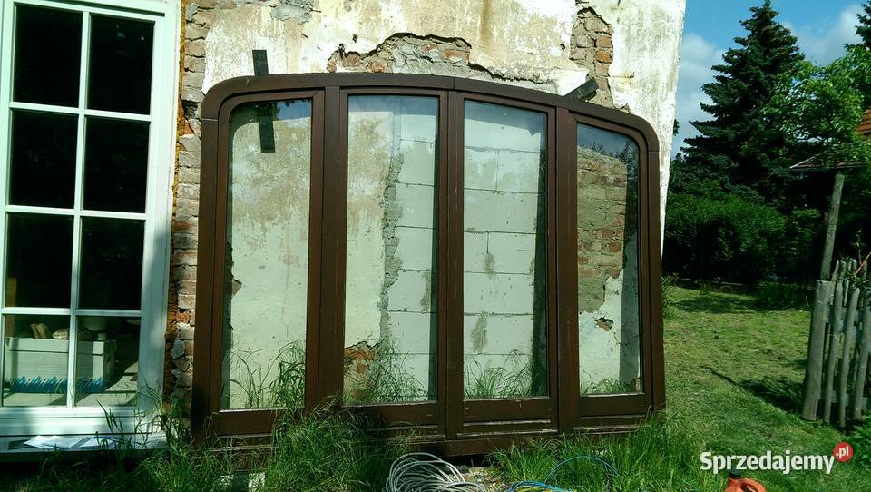 Drzwi przeszklone witryna na taras balkon drewno Drewno Tychy
