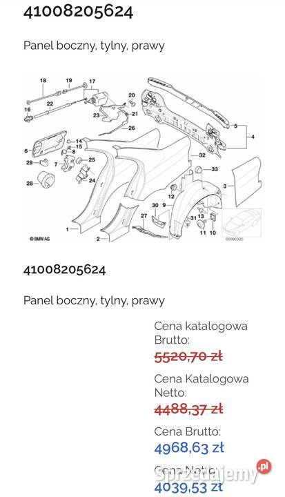 BMW e39 panel boczny prawy ASO mazowieckie Warszawa