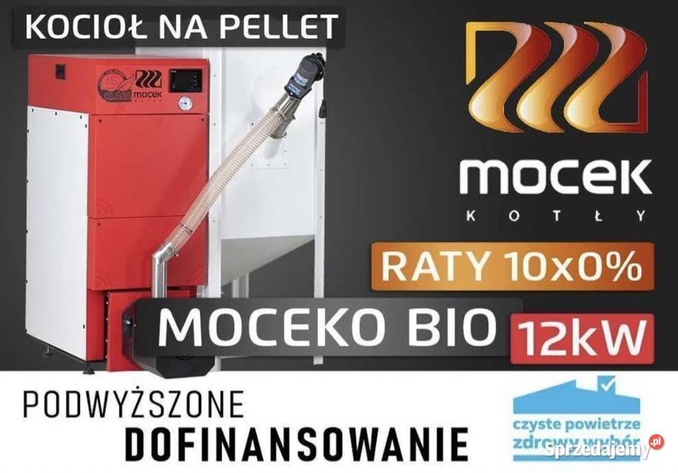 Kocioł na pellet drewno Moceko 12kW piec na wielkopolskie Leszno