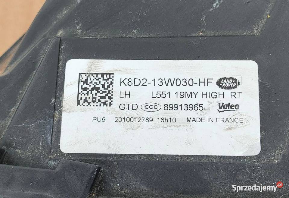 LAND ROVER EVOQUE II L551 18 FULL LED LAMPA LEWA Lampy przednie