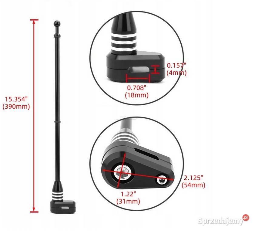Maszt motocyklowy z flagą PIRACKĄ Sosnowiec