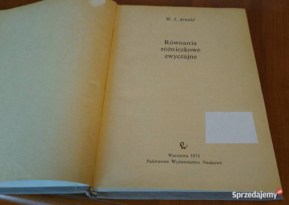 Równania różniczkowe zwyczajne W I Arnold Gdańsk
