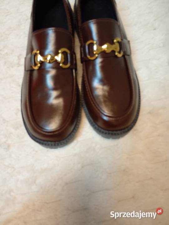 42 Brązowe czekoladowe mokasyny loafersy 27cm
