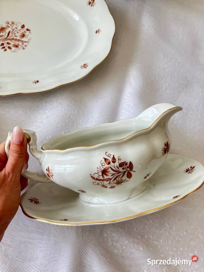 Piękny zestaw serwis obiadowy Karolina porcelana Nisko